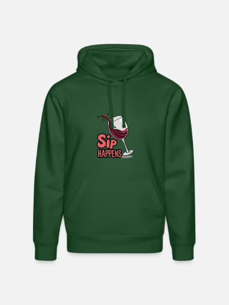 Sip Happens - Sweat à capuche bio DRUMMER Stanley/Stella Unisexe - vert bouteille
