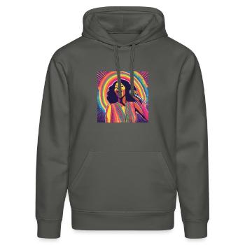 Motown-Sängerin - Stanley/Stella Unisex Bio-Hoodie DRUMMER  - Anthrazit - Vorne - Marisol (170cm) & Nik (191cm)