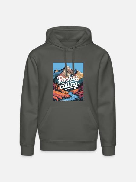 Rockies Calling - Stanley/Stella DRUMMER Unisex Organic Hoodie - anthracite