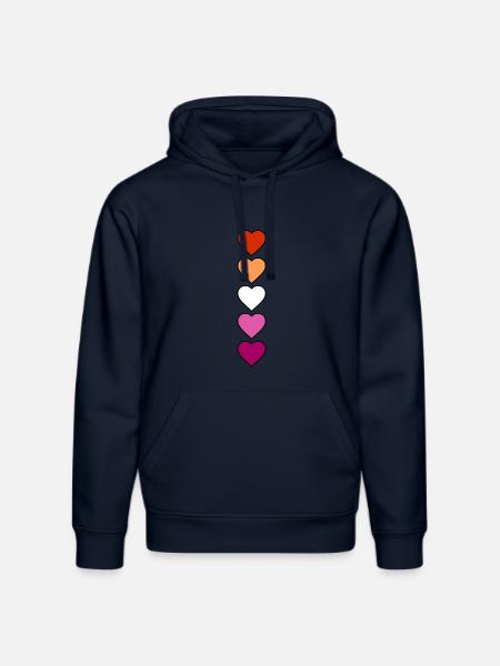 Lesbian Lesbian Hearts - Stanley/Stella DRUMMER Unisex Organic Hoodie - french navy