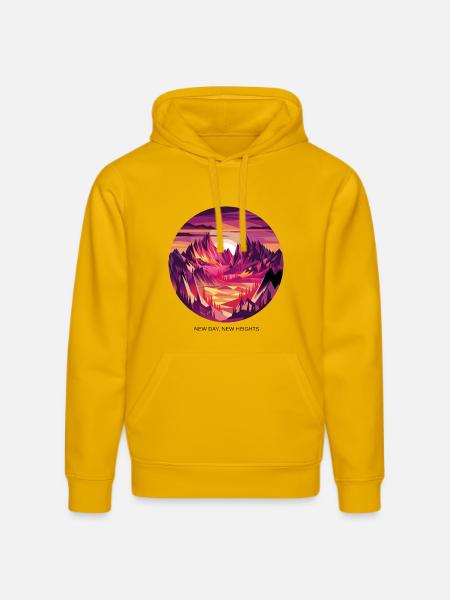 New Day, New Heights - Stanley/Stella DRUMMER Unisex Organic Hoodie - spectra yellow
