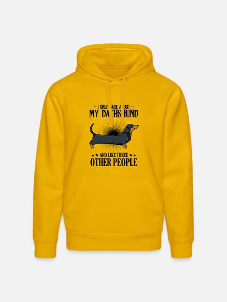 dachshund - Stanley/Stella DRUMMER Unisex Organic Hoodie - spectra yellow