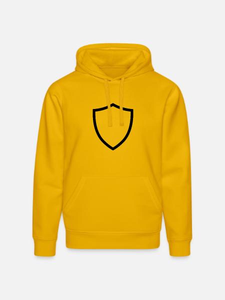 shield icon logo shape security - Stanley/Stella DRUMMER Unisex Organic Hoodie - spectra yellow