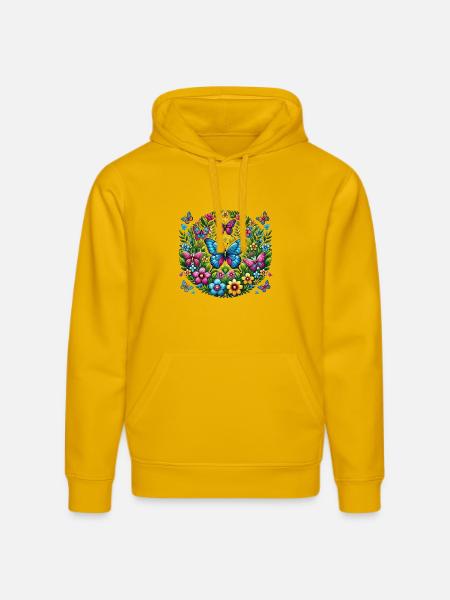 Papillons 2 - Sweat à capuche bio DRUMMER Stanley/Stella Unisexe - jaune spectre