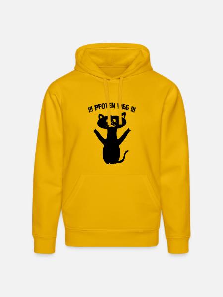 Pfoten Weg! – Schwarze Katze Statement - Stanley/Stella Unisex Bio-Hoodie DRUMMER - Spektralgelb