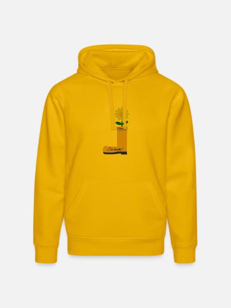 Flower Boots - Stanley/Stella DRUMMER Unisex Organic Hoodie - spectra yellow