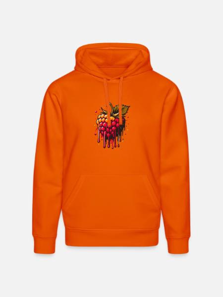 Two-tone dripping raspberry - Stanley/Stella DRUMMER Unisex Organic Hoodie - bright orange