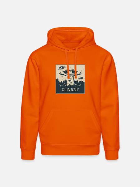 Extraterrestrial UFO Funny Space Gift - Stanley/Stella DRUMMER Unisex Organic Hoodie - bright orange