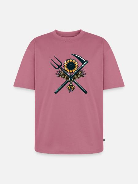 Agriculture Logo - Unisex Premium Oversized Organic T-Shirt - mauve