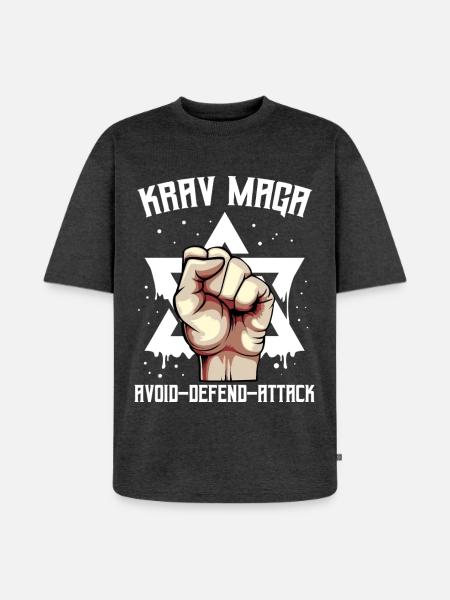 Krav Maga - Unisex Premium Oversized Organic T-Shirt - heather anthracite