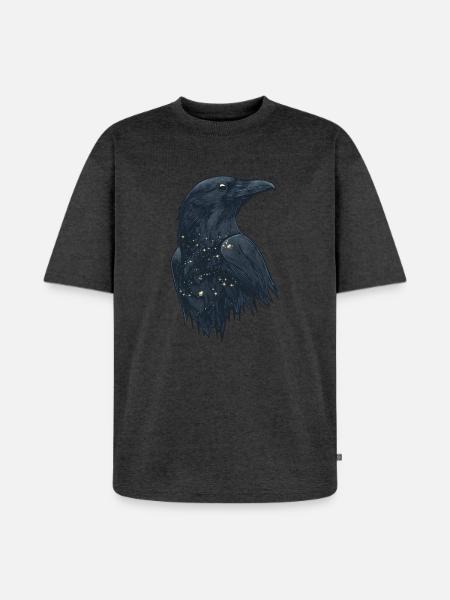 Raven - Unisex Premium Oversized Organic T-Shirt - heather anthracite