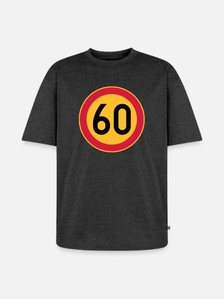 60 limit / speed limit - Unisex Premium Oversized Organic T-Shirt - heather anthracite