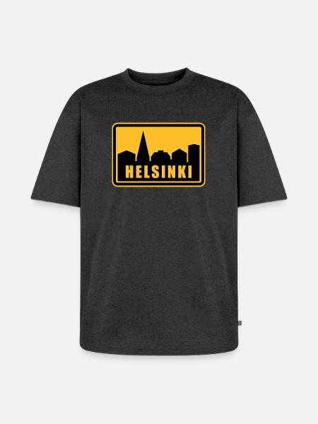 Helsinki - T-shirt Premium bio oversize Unisexe - anthracite chiné