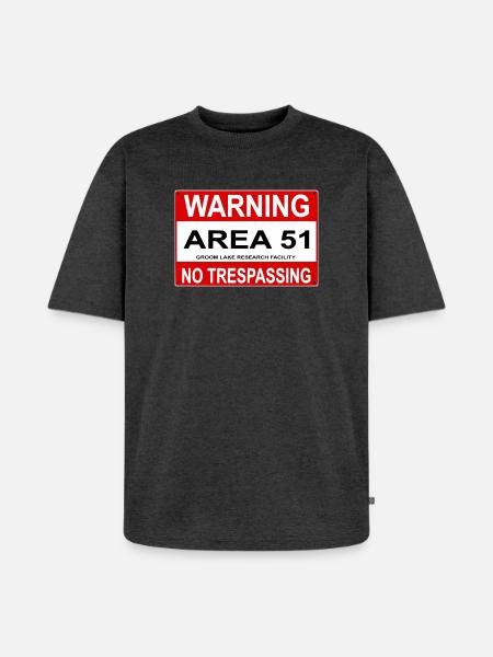 AREA 51 Shield - Unisex Premium Oversized Organic T-Shirt - heather anthracite
