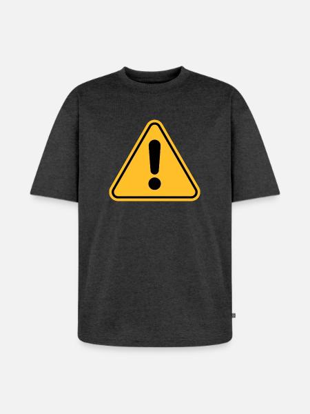 Warning sign / Exclamation point - Unisex Premium Oversized Organic T-Shirt - heather anthracite