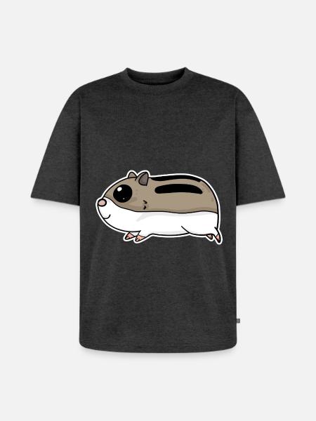 Hamster mignon - T-shirt Premium bio oversize Unisexe - anthracite chiné