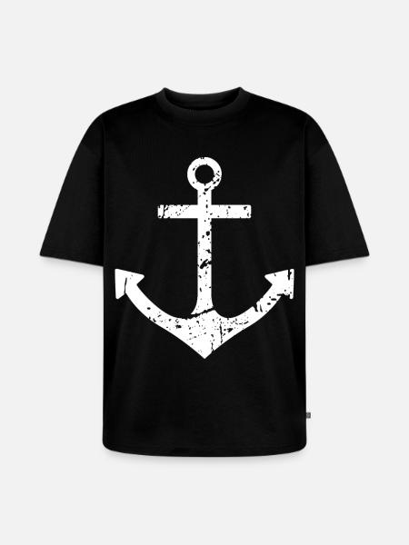 anchor - Unisex Premium Oversized Organic T-Shirt - black