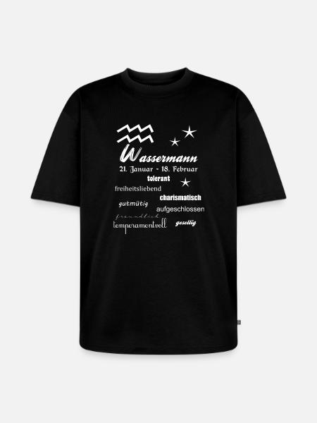 Wassermann Sternzeichen - Unisex Premium Oversized Bio T-Shirt - Schwarz