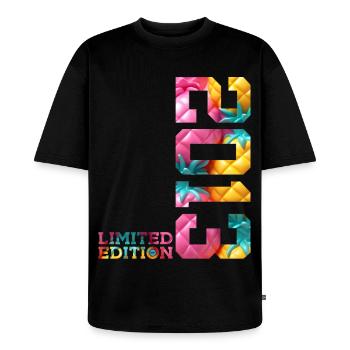 13. GEBURTSTAG LIMITED EDITION 2013 - Unisex Premium Oversized Bio T-Shirt - Schwarz - Vorne - Thijin (182cm) & Selfina (174cm)