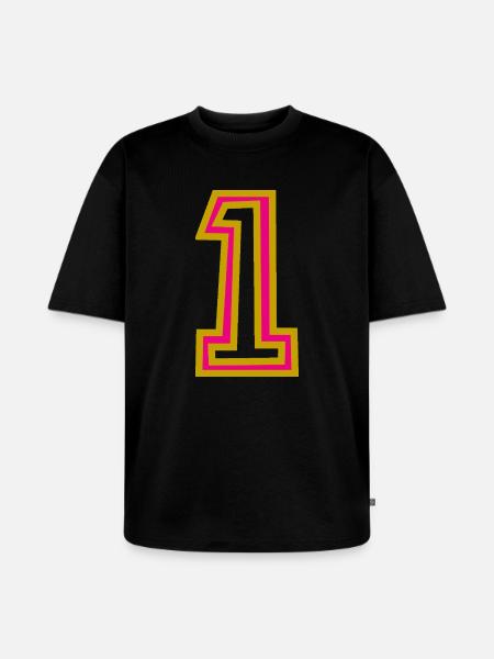1. 1 AN - T-shirt Premium bio oversize Unisexe - noir
