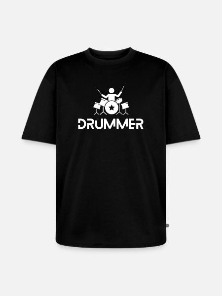 Batteur en action - T-shirt Premium bio oversize Unisexe - noir