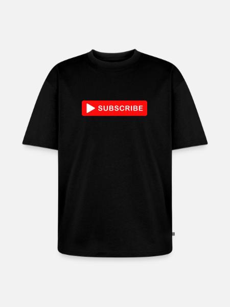 Subscribe Button Click Icon Design - Unisex Premium Oversized Organic T-Shirt - black