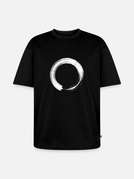 Circle design icon brush white - Unisex Premium Oversized Organic T-Shirt - black