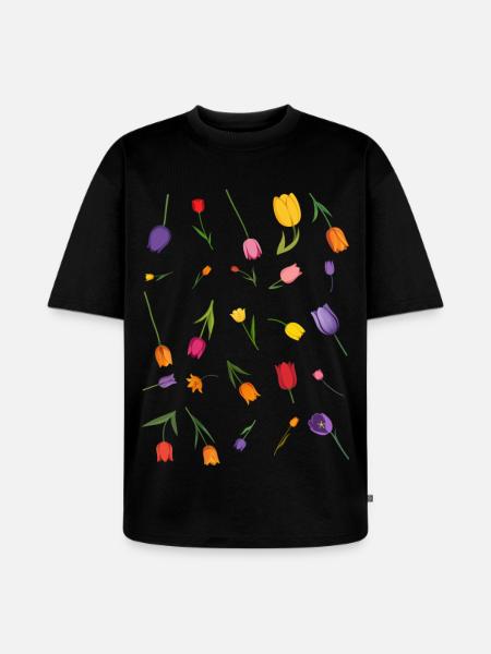 Fleur - T-shirt Premium bio oversize Unisexe - noir