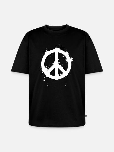 Peace Splash Guerrilla Print Style - Unisex Premium Oversized Organic T-Shirt - black