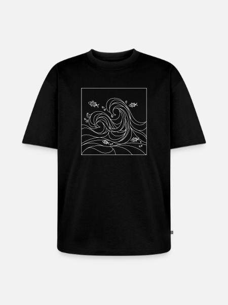 geometric ocean - Unisex Premium Oversized Organic T-Shirt - black
