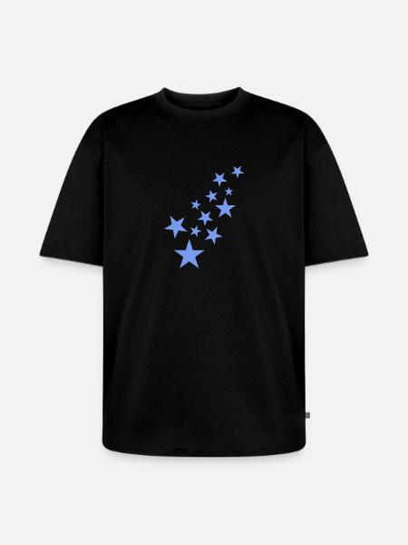 Stern Sternchen Muster Blau - Unisex Premium Oversized Bio T-Shirt - Schwarz