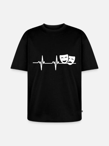 Drama Masks Theatre Heart palpitations - Unisex Premium Oversized Organic T-Shirt - black