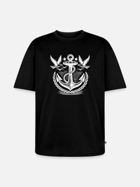 Anker Möwen Logo - Unisex Premium Oversized Bio T-Shirt - Schwarz