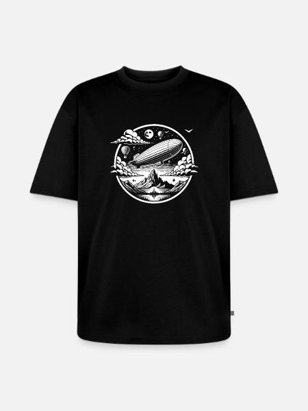 Logo de dirigeable - T-shirt Premium bio oversize Unisexe - noir