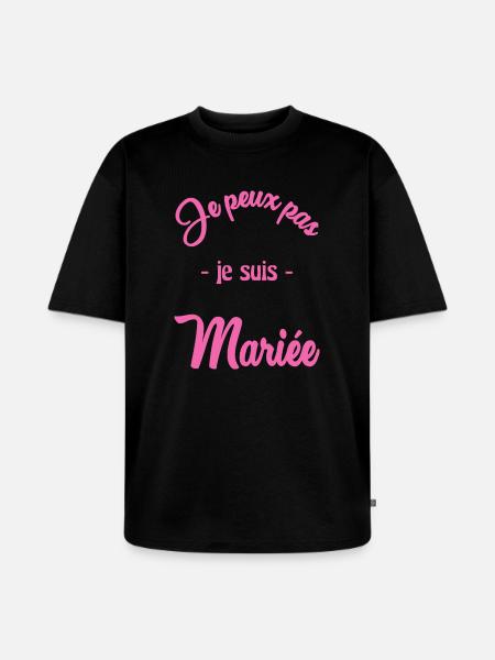 I CAN'T I'M MARRIED - Unisex Premium Oversized Organic T-Shirt - black