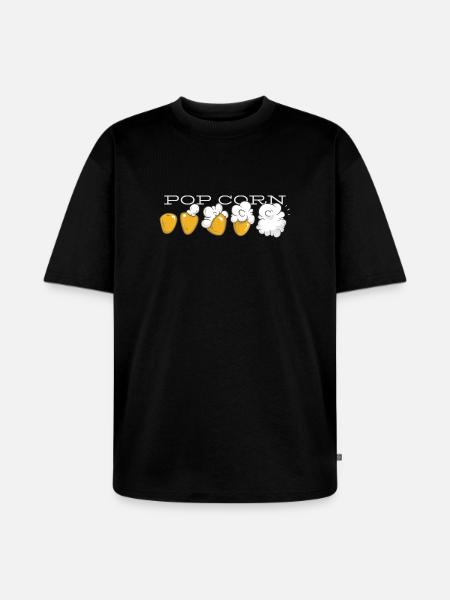 Popcorn Evolution - Unisex Premium Oversized Bio T-Shirt - Schwarz