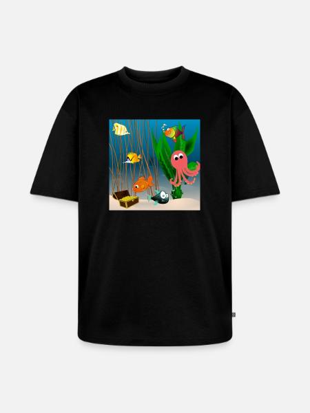 Marine life - Unisex Premium Oversized Organic T-Shirt - black
