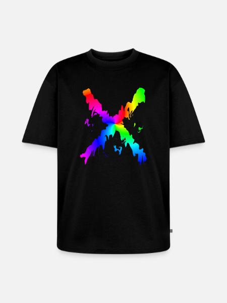 X Desing regenbogen - Unisex Premium Oversized Bio T-Shirt - Schwarz