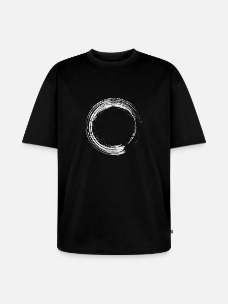 Circle design brush icon white - Unisex Premium Oversized Organic T-Shirt - black