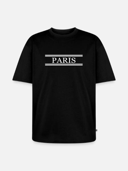 Paris France Chic - T-shirt Premium bio oversize Unisexe - noir