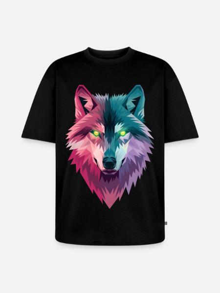 Loup - T-shirt Premium bio oversize Unisexe - noir