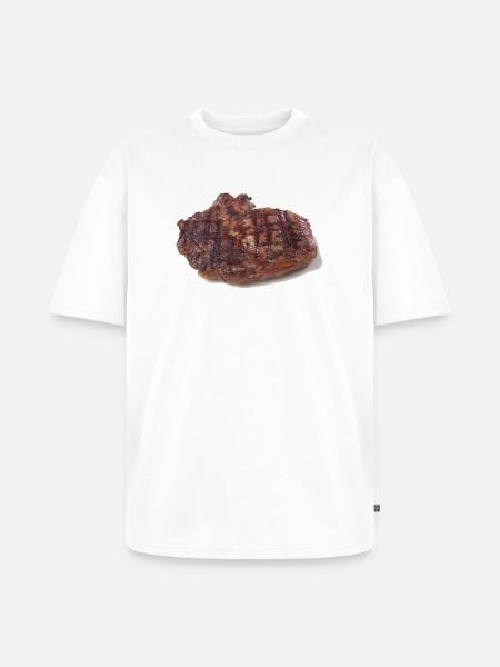 Steak - T-shirt Premium bio oversize Unisexe - blanc