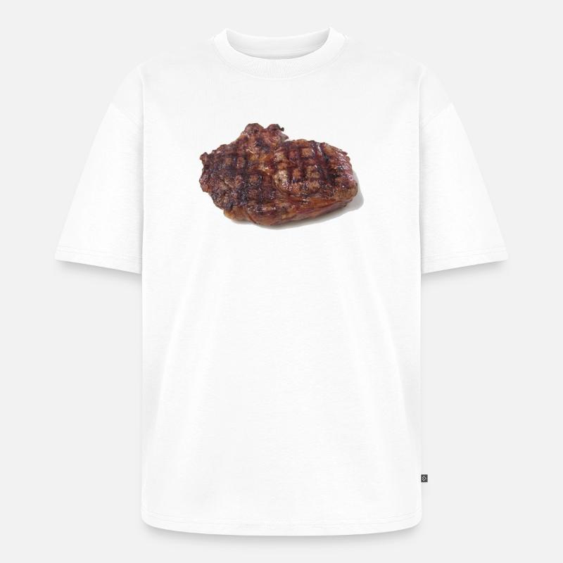 Steak - T-shirt Premium bio oversize Unisexe - blanc