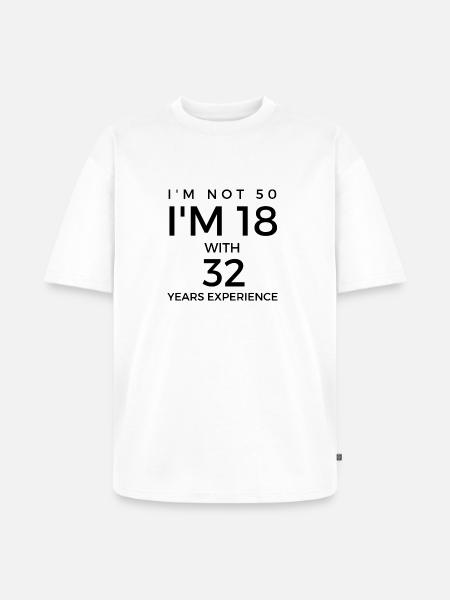 50-årsdag - si til 50-årsdag - Premium økologisk oversized unisex T-skjorte - hvit