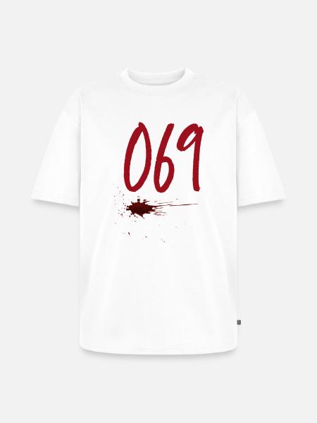 Postal Code Frankfurt 069 - Unisex Premium Oversized Organic T-Shirt - white