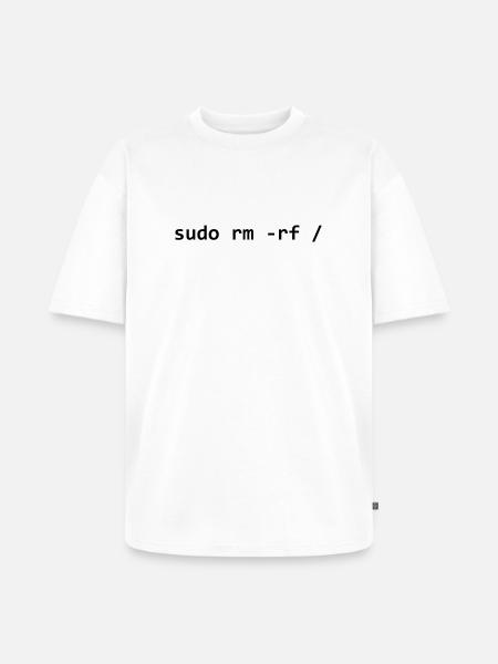 sudo rm rf - Unisex Premium Oversized Bio T-Shirt - Weiß