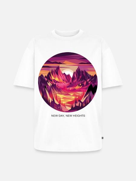New Day, New Heights - Unisex Premium Oversized Organic T-Shirt - white
