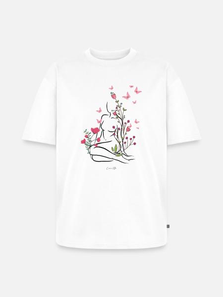 Skin-flowered - Unisex Premium Oversized Organic T-Shirt - white