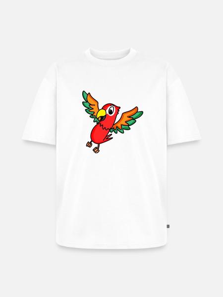 perroquet - T-shirt Premium bio oversize Unisexe - blanc