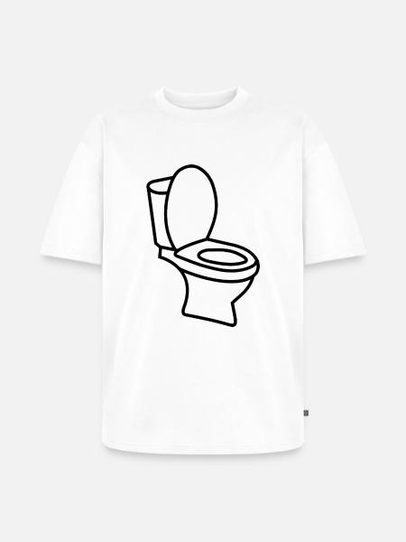 Klo WC Toilette - Unisex Premium Oversized Bio T-Shirt - Weiß